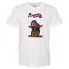 Atlanta Braves Tiny Turnip Unisex Sloth T-Shirt - White - Front View