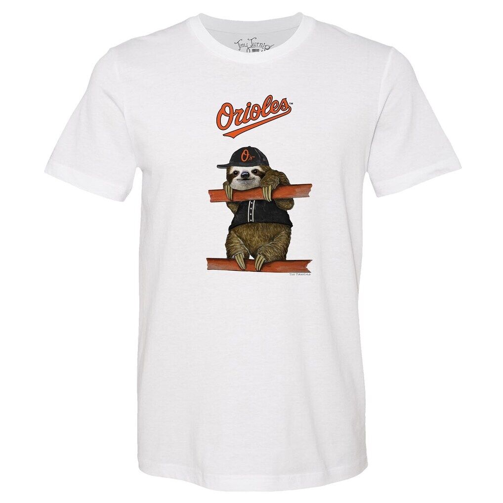 Baltimore Orioles Tiny Turnip Unisex Sloth T-Shirt