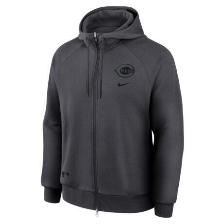 Cincinnati Reds Nike Authentic Collection Player Raglan Dri-FIT Full-Zip Hoodie - - Alt1