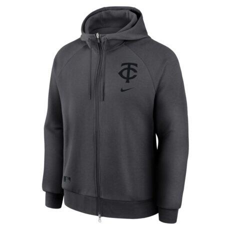 Minnesota Twins Nike Authentic Collection Player Raglan Dri-FIT Full-Zip Hoodie - - Alt1