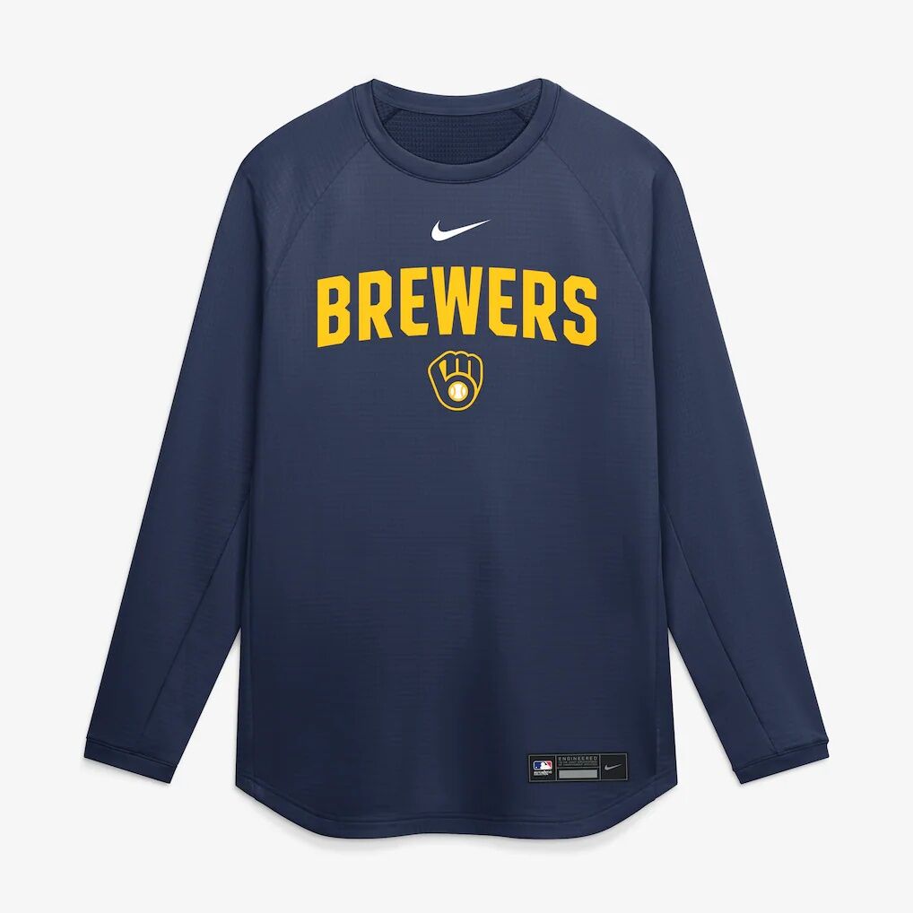 Milwaukee Brewers Nike Authentic Collection Raglan Dri-FIT Sweatshirt