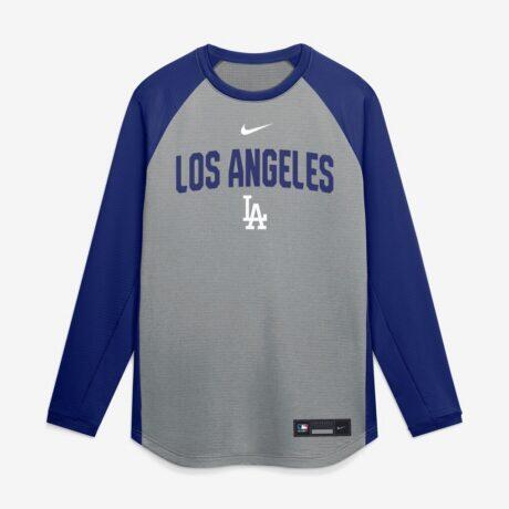 Los Angeles Dodgers Nike Authentic Collection Raglan Dri-FIT Sweatshirt - - Front View