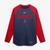 Los Angeles Angels Nike Authentic Collection Raglan Dri-FIT Sweatshirt - Navy - Alt1