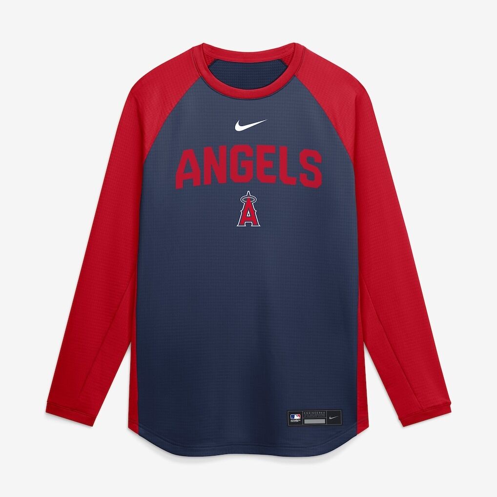 Los Angeles Angels Nike Authentic Collection Raglan Dri-FIT Sweatshirt