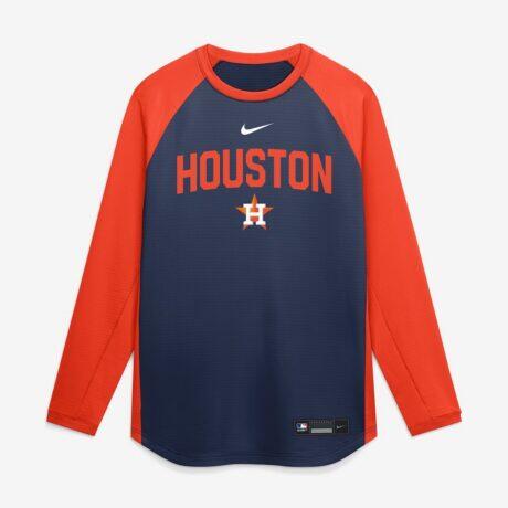 Houston Astros Nike Authentic Collection Raglan Dri-FIT Sweatshirt - Navy - Alt1