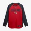 Cleveland Guardians Nike Authentic Collection Raglan Dri-FIT Sweatshirt - Red - Alt1