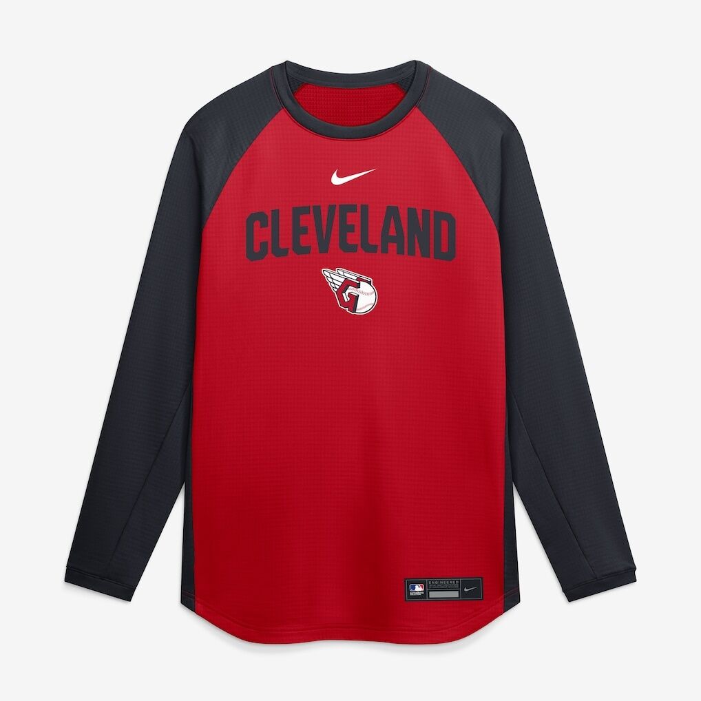 Cleveland Guardians Nike Authentic Collection Raglan Dri-FIT Sweatshirt