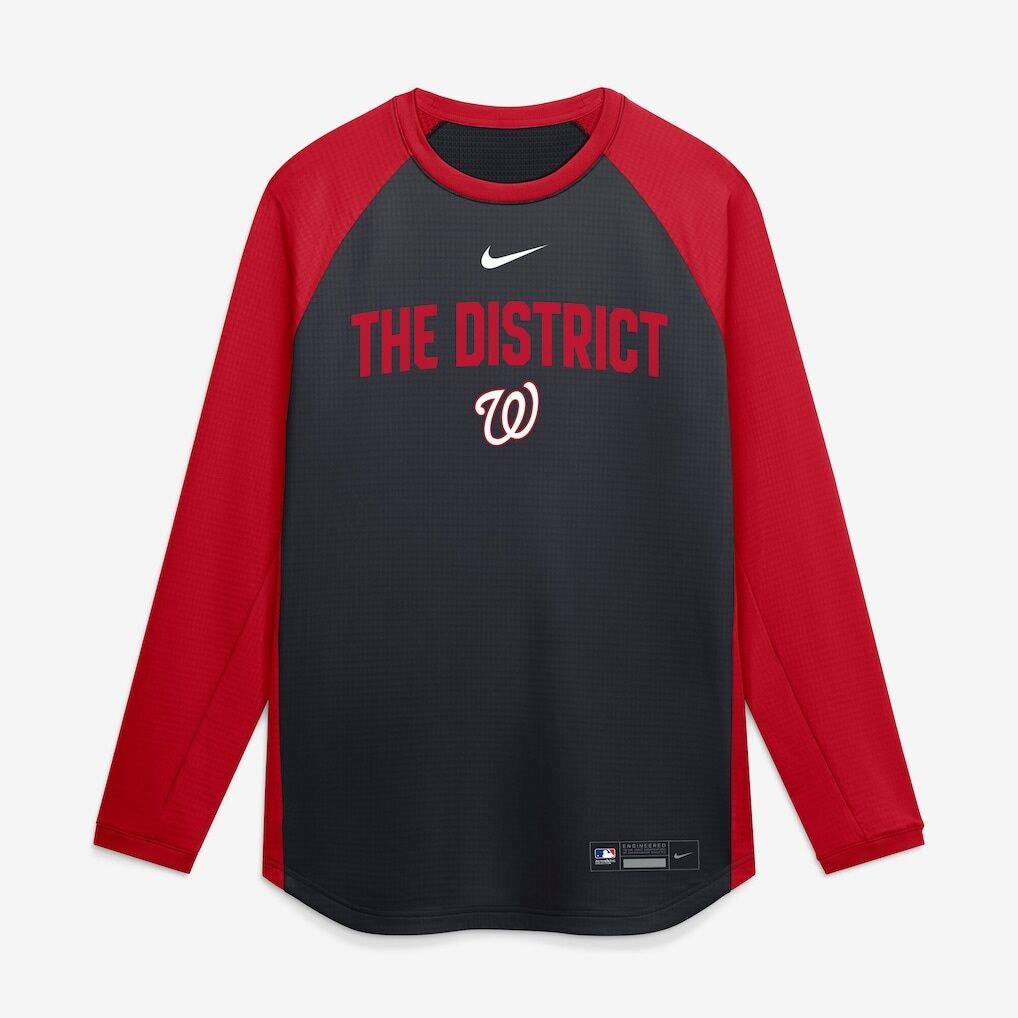 Washington Nationals Nike Authentic Collection Raglan Dri-FIT Sweatshirt