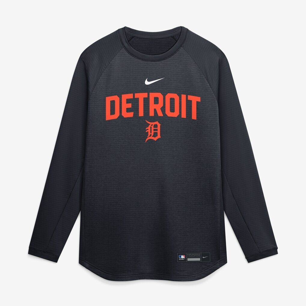 Detroit Tigers Nike Authentic Collection Raglan Dri-FIT Sweatshirt