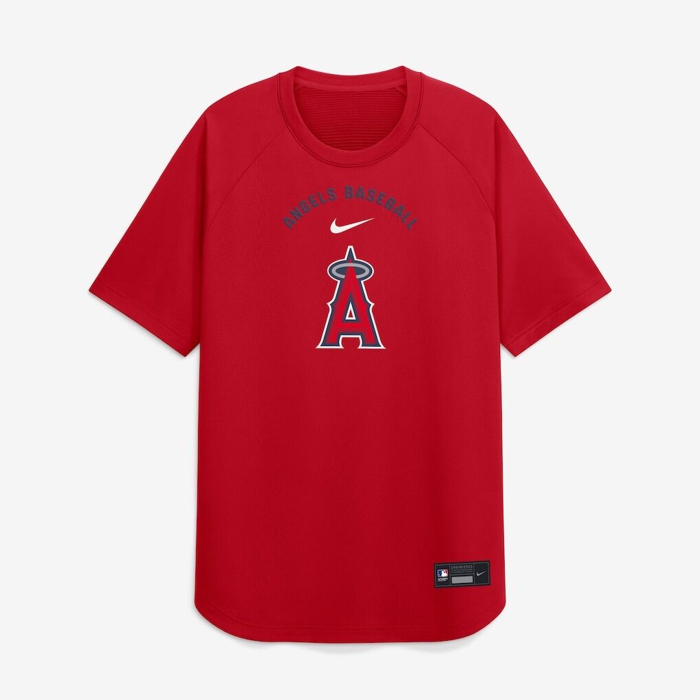 Los Angeles Angels Nike Authentic Collection Batting Practice Pre-Game Raglan Dri-FIT Top