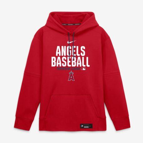Los Angeles Angels Nike Authentic Collection Therma-FIT Hoodie - Red - Alt2