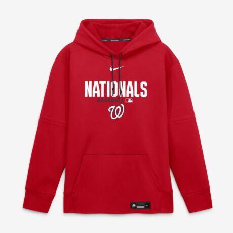 Washington Nationals Nike Authentic Collection Therma-FIT Hoodie - Red - Front View