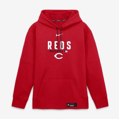 Cincinnati Reds Nike Authentic Collection Therma-FIT Hoodie - Red - Alt1