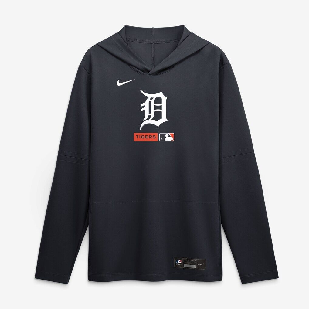 Detroit Tigers Nike Authentic Collection Dri-FIT Long Sleeve Hooded T-Shirt