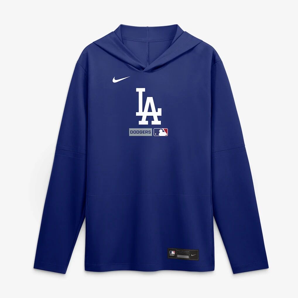 Los Angeles Dodgers Nike Authentic Collection Dri-FIT Long Sleeve Hooded T-Shirt – Royal