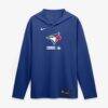 Toronto Blue Jays Nike Authentic Collection Dri-FIT Long Sleeve Hooded T-Shirt - - Alt1