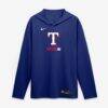Texas Rangers Nike Authentic Collection Dri-FIT Long Sleeve Hooded T-Shirt - - Alt1