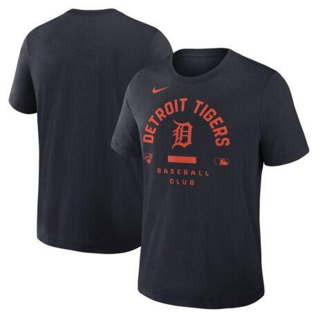 Detroit Tigers Nike Authentic Collection Early Work Tri-Blend Dri-FIT T-Shirt - Navy - Front View