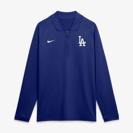 Los Angeles Dodgers Nike Authentic Collection Dri-FIT Raglan Half-Zip Pullover - Royal