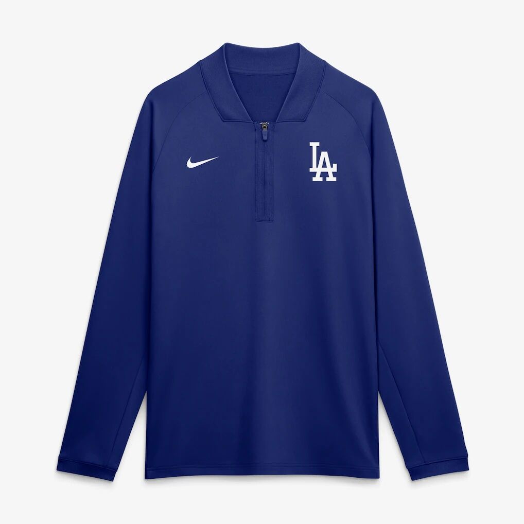 Los Angeles Dodgers Nike Authentic Collection Dri-FIT Raglan Half-Zip Pullover – Royal