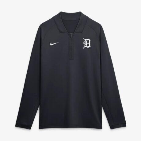 Detroit Tigers Nike Authentic Collection Dri-FIT Raglan Half-Zip Pullover - Navy - Alt1