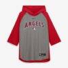 Los Angeles Angels Nike Authentic Collection Flux Dri-FIT Raglan 3/4-Sleeve Hooded T-Shirt - Gray - Alt2