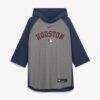 Houston Astros Nike Authentic Collection Flux Dri-FIT Raglan 3/4-Sleeve Hooded T-Shirt - Gray - Alt1