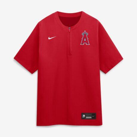 Los Angeles Angels Nike Authentic Collection Dri-FIT Quarter-Zip Windshirt - Red - Alt1