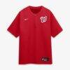 Washington Nationals Nike Authentic Collection Dri-FIT Quarter-Zip Windshirt - Red - Alt1