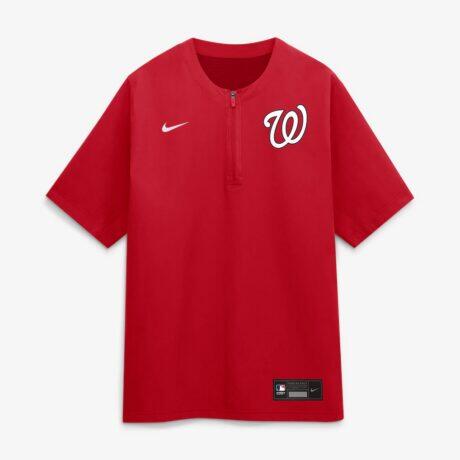 Washington Nationals Nike Authentic Collection Dri-FIT Quarter-Zip Windshirt - Red - Alt1