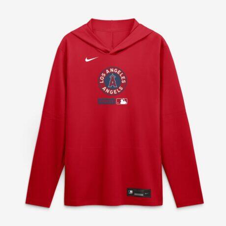Los Angeles Angels Nike City Connect Dri-FIT Long Sleeve Hooded T-Shirt - Red - Alt1