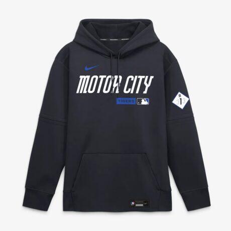 Detroit Tigers Nike Authentic Collection City Connect Therma-FIT Hoodie - Navy - Alt1