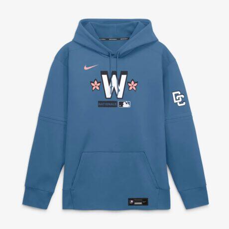 Washington Nationals Nike Authentic Collection City Connect Therma-FIT Hoodie - Blue - Alt1