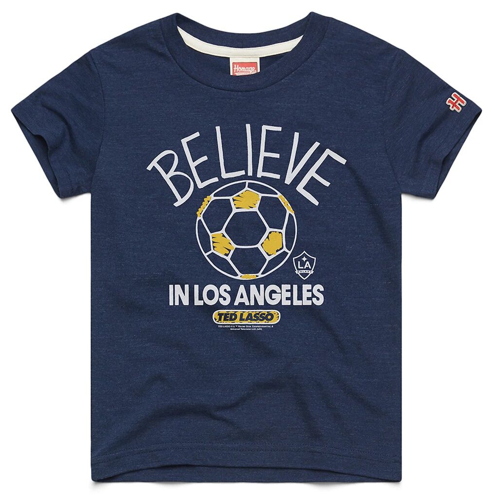 LA Galaxy Homage Youth MLS x Ted Lasso Believe Graphic Tri-Blend T-Shirt