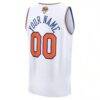 New York Knicks Fashion7 Youth 2026 NBA Finals Fast Break Replica Custom Jersey - White - Detail View