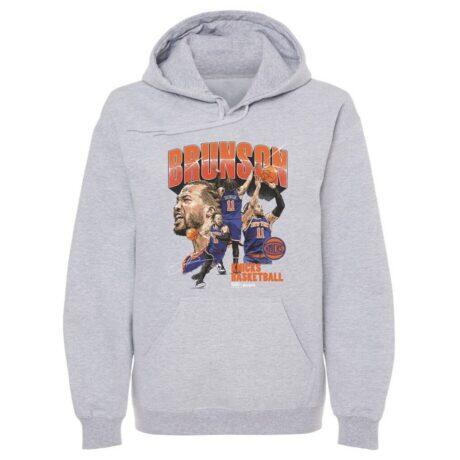 Jalen Brunson New York Knicks 500 Level Collage Pullover Hoodie