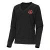 Cincinnati Bengals Antigua Women's Varsity Tri-Blend V-Neck Long Sleeve T-Shirt - - Side View