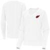 Arizona Cardinals Antigua Women's Varsity Tri-Blend V-Neck Long Sleeve T-Shirt - White - Front View