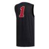 #1 Louisville Cardinals adidas Replica Basketball Jersey - Black - Detail View