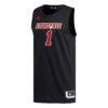 #1 Louisville Cardinals adidas Replica Basketball Jersey - Black - Side View