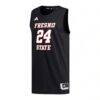 #24 Fresno State Bulldogs adidas Replica Basketball Jersey - Black - Side View