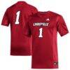 #1 Louisville Cardinals adidas Replica Football Jersey - Red - Front View