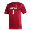 #1 Louisville Cardinals adidas Replica Football Jersey - Red - Side View