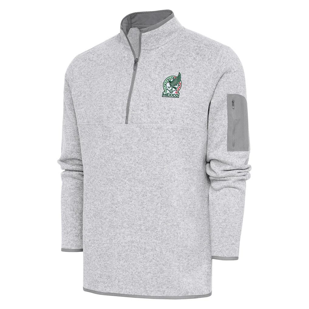 Mexico National Team Antigua Elevate Quarter-Zip Pullover – Heather Gray