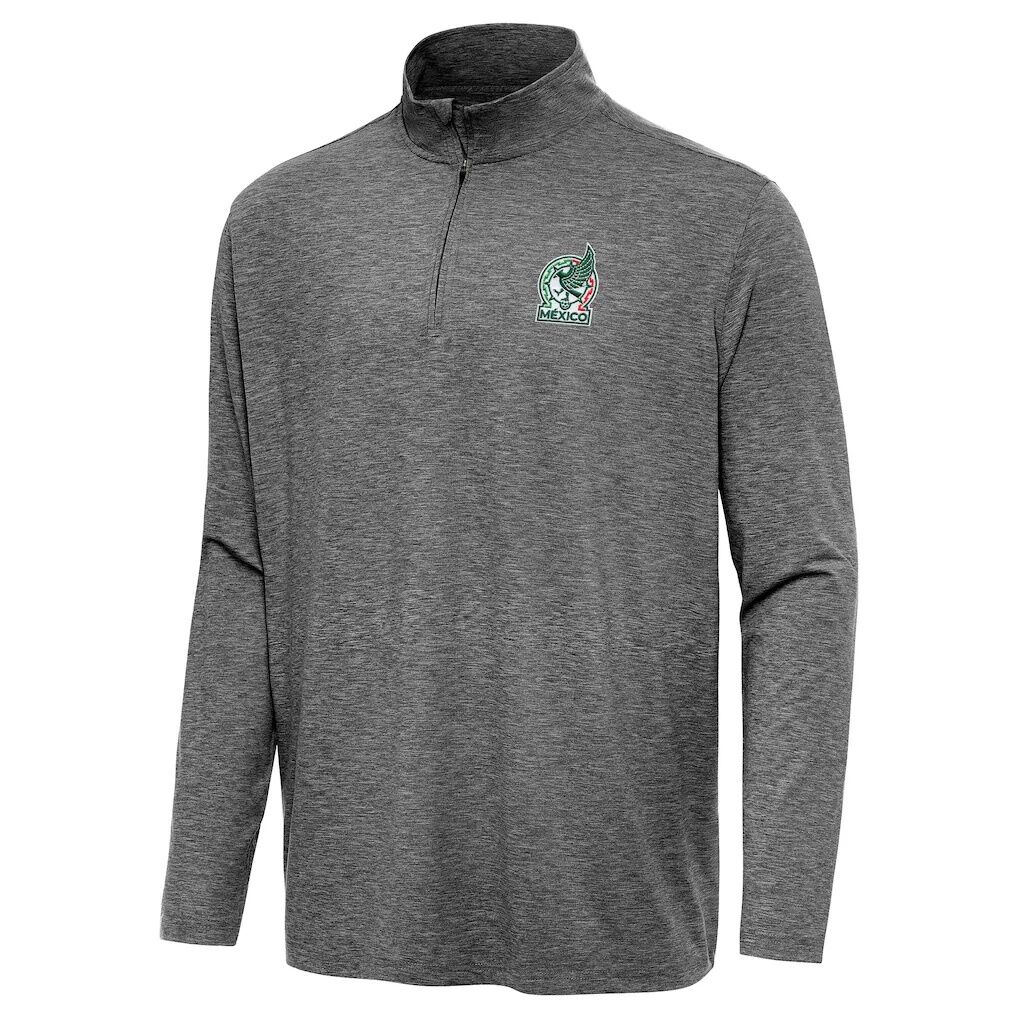Mexico National Team Antigua Master Quarter-Zip Pullover - Heather Black