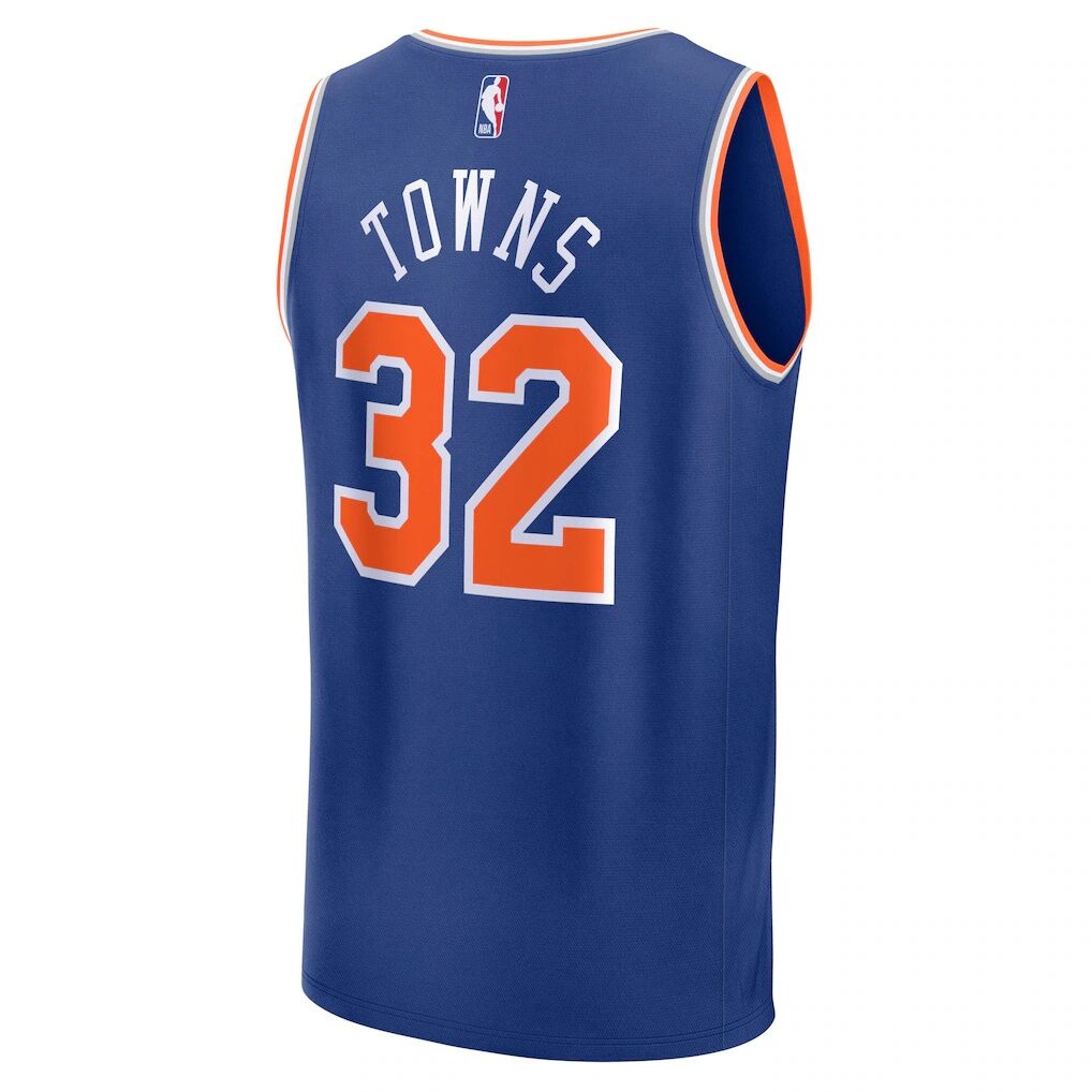 Karl-Anthony Towns New York Knicks Fashion7 Youth Fast Break Replica Player Jersey - Blue - Icon Edition