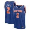 Miles McBride New York Knicks Fashion7 Youth Fast Break Replica Jersey - Blue - - Front View