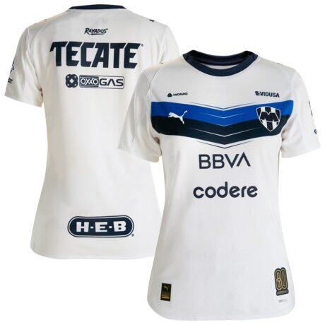 CF Monterrey Puma Women's 2025/26 Away 80th Anniversary Replica Jersey - White - Front View