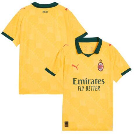 AC Milan Puma Youth 2025/26 Replica Jersey - Yellow - Front View