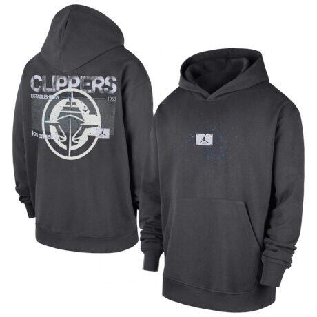 LA Clippers Jordan Brand Statement Jumpman Flight Premiere Hoodie - - Front View